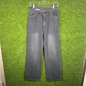 Hand Made With Love Wide Leg Jeans Faded Black Baggy Denim XL